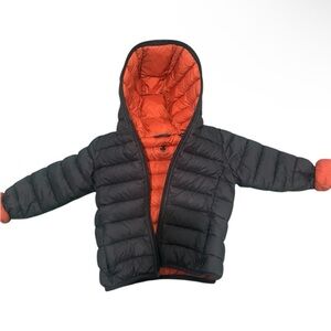 SAVE THE DUCK Kids Puffer Jacket - Black and Orange